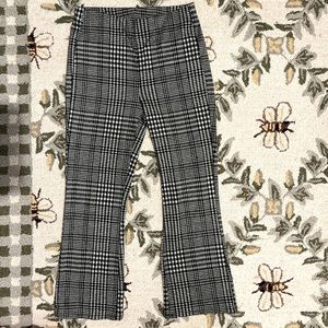 Black and white plaid trousers